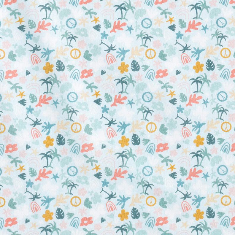 Organic Cotton Poplin palm world – baby blue/pale mint,  image number 1