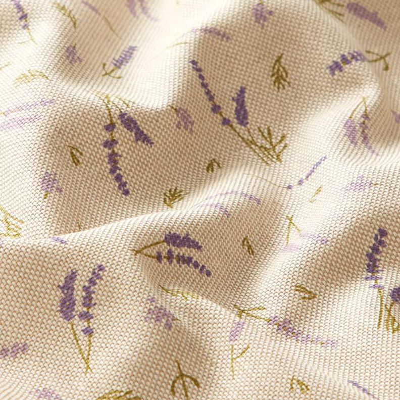 Decor Fabric Half Panama Lavender – natural/lavender,  image number 2
