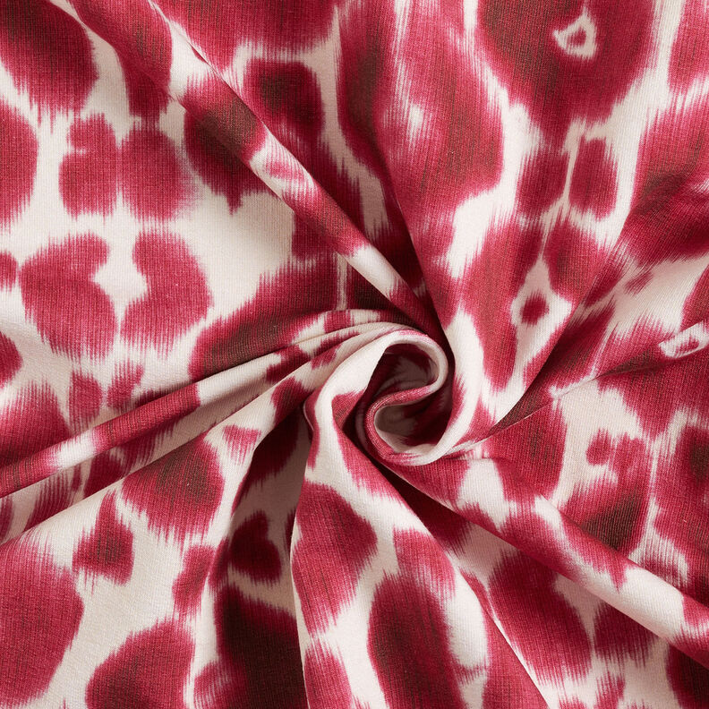 GOTS French terry batik leopard print | TCC x LOOKS by Wolfgang Joop – berry/cream,  image number 5