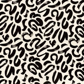 Viscose Jersey abstract brushstrokes – cream/black, 