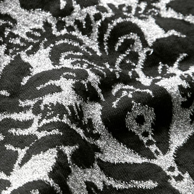 jacquard jersey ornaments – metallic silver/black,  image number 3