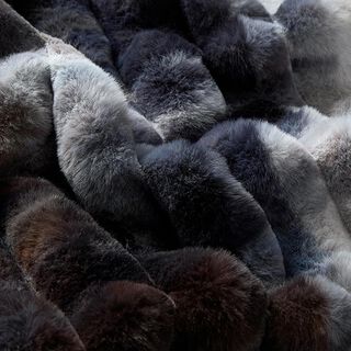 Ribbed Texture Batik Faux Fur – light grey/blue, 