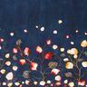 French terry Border Fabric autumn leaves | Glitzerpüppi – navy blue/peach orange,  thumbnail number 1