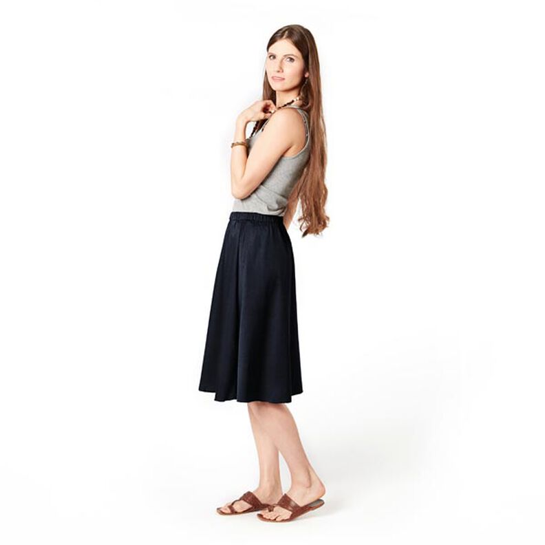 Linen fabric Stretch – navy blue, image number 5