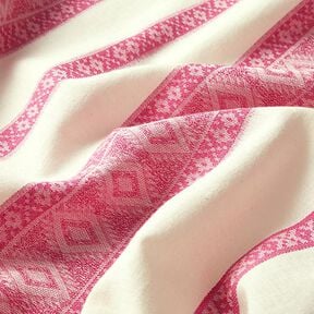 Cotton fabric diamond pattern – offwhite/pink, 
