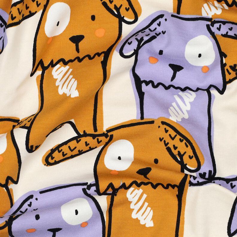 Cotton Jersey floppy-eared dogs | Poppy Fabrics – offwhite, image number 2