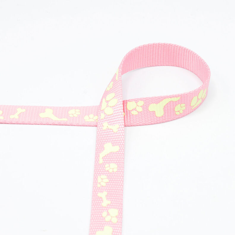 Reflective woven tape Dog leash [20 mm]  – pink,  image number 2