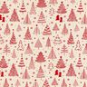 Cotton Cretonne cute fir trees – natural/carmine,  thumbnail number 1