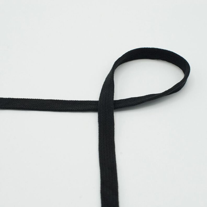 Flat cord Hoodie Cotton [15 mm] – black,  image number 1