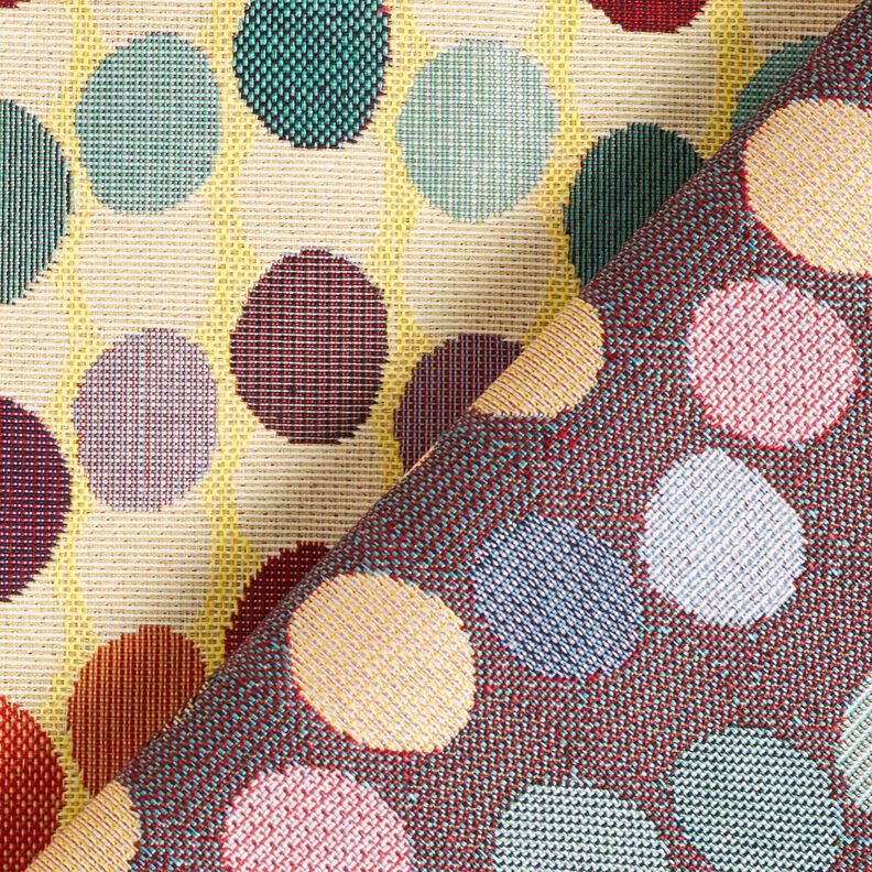Decor Fabric Tapestry Fabric wavy dots – light beige/blue, image number 4