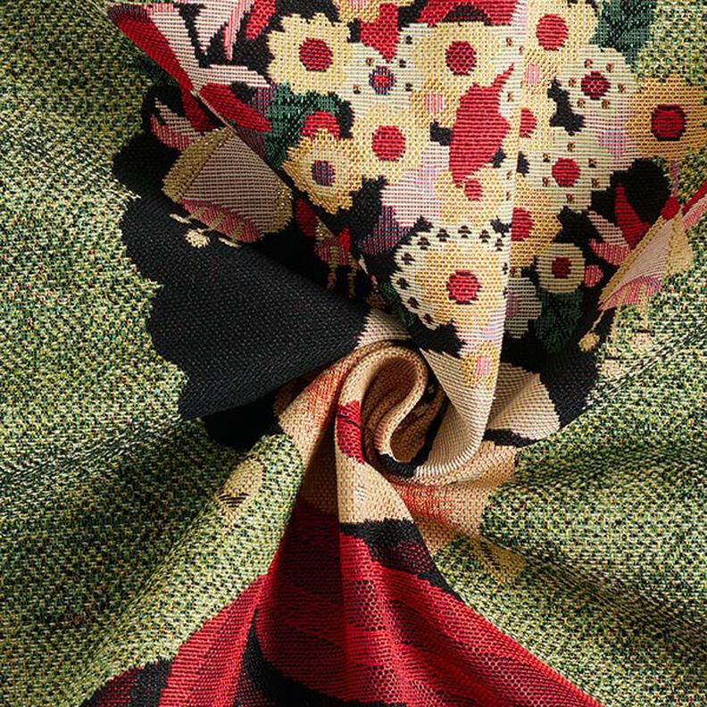 Panel Tapestry Fabric artist – green/red,  image number 3