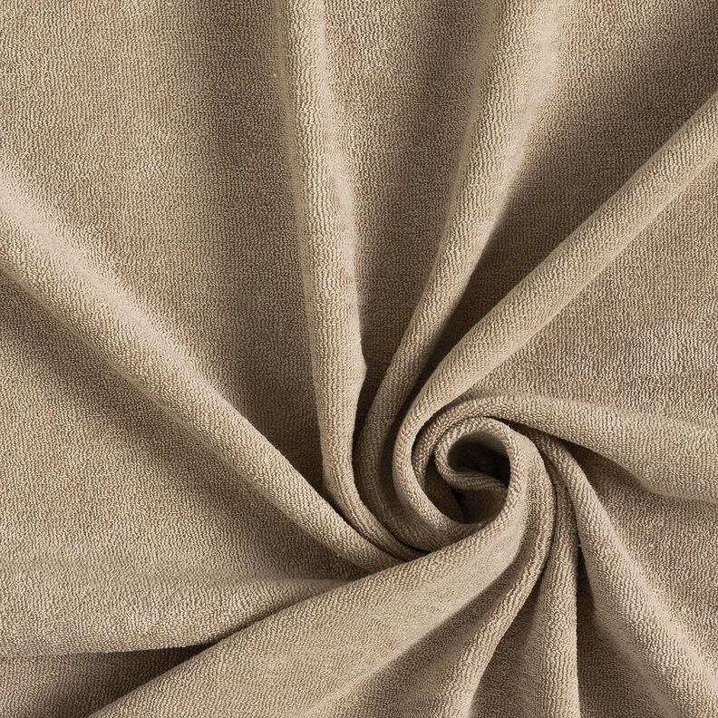 Towelling Fabric Stretch Plain – beige,  image number 1