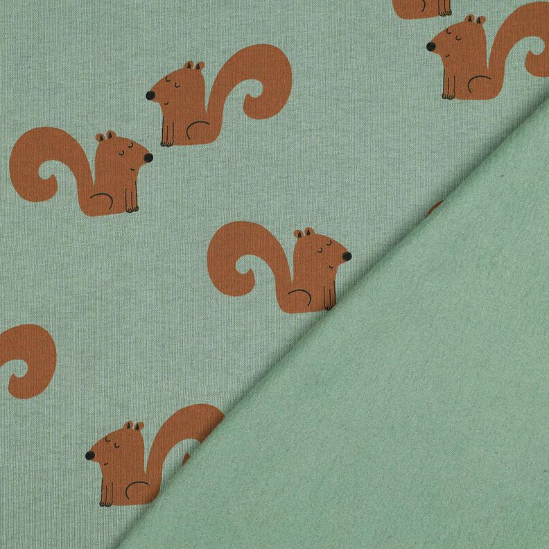 Brushed Sweatshirt Fabric Squirrel | Poppy Fabrics – reed/bronze,  image number 4