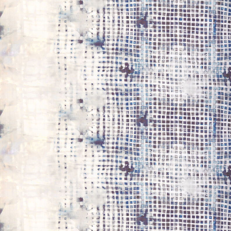 GOTS Cotton Batiste border fabric checks with colour gradient | TCC x LOOKS by Wolfgang Joop – navy,  image number 1
