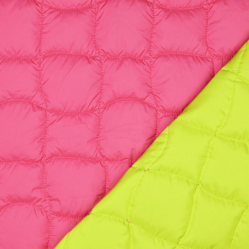 Quilted Fabric wavy squares – neon pink/neon green, image number 1