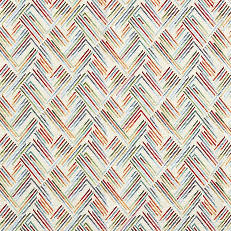 Decor Fabric Tapestry Fabric Zigzag Lines – light beige/blue,  image number 1