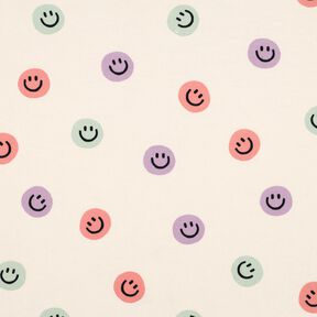 Cotton Flannel smilies | Poppy Fabrics – ivory/dusky pink, 