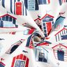 Decor Fabric Half Panama beach houses – white/navy blue,  thumbnail number 3
