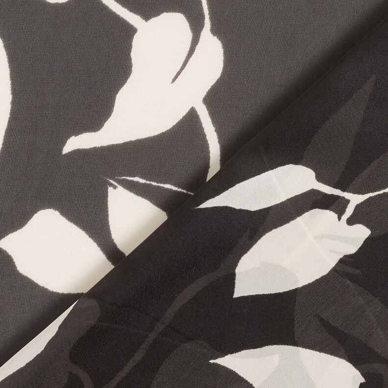 Delicate satin leaf tendrils – black/white, image number 4