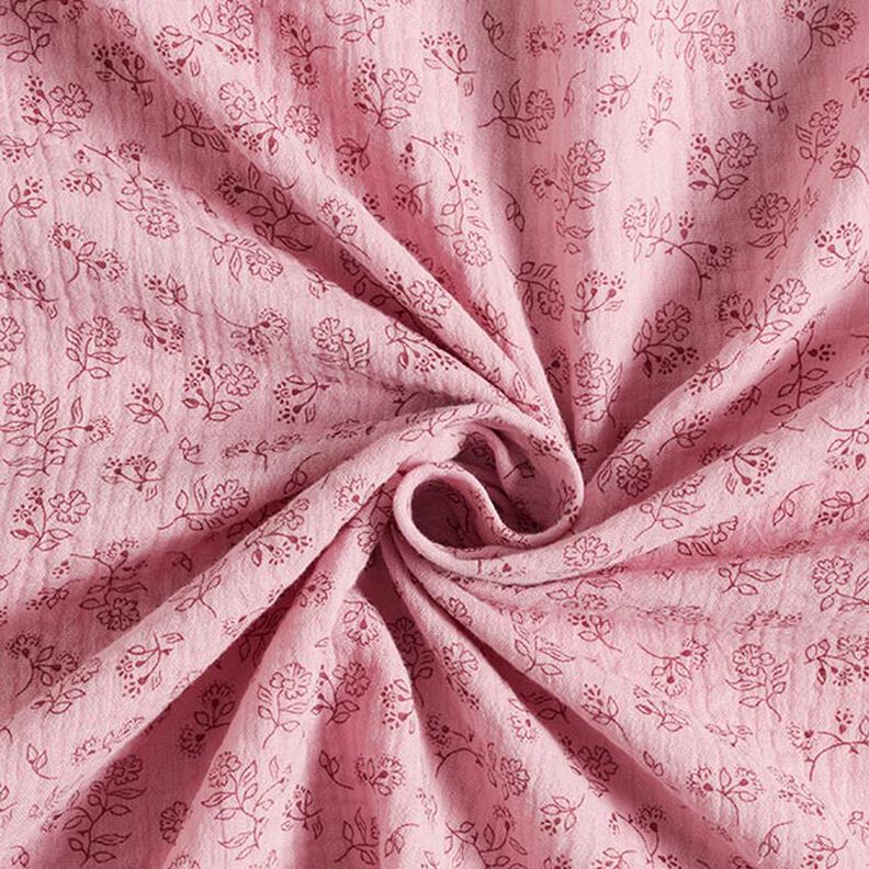 Double Gauze/Muslin Small Floral Vines – pink,  image number 3