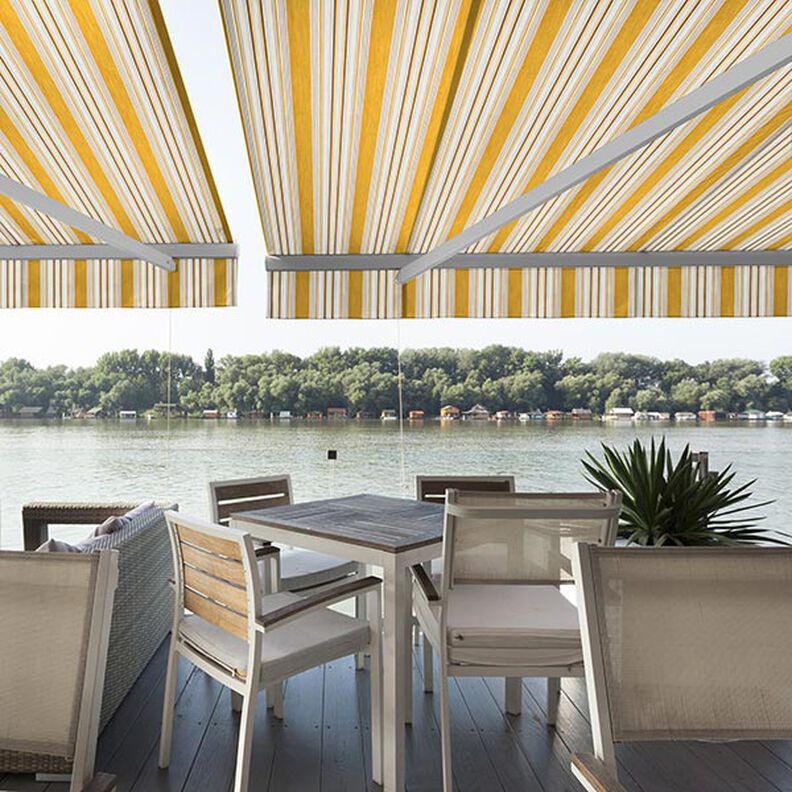 awning fabric melange stripes – yellow/light grey,  image number 11