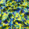 Satin Crepe large chamomile flowers – indigo/lemon yellow,  thumbnail number 2