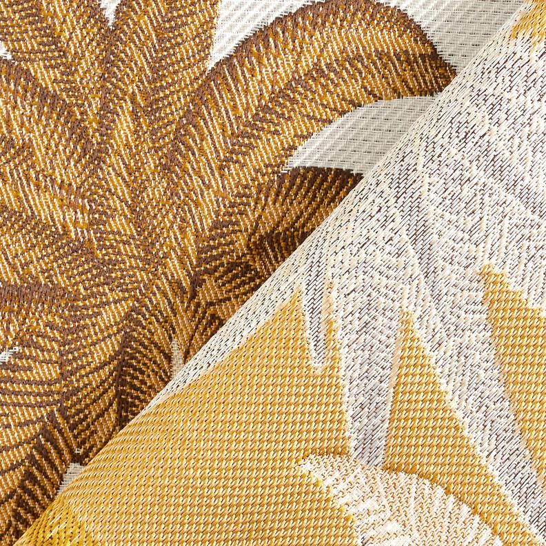 Decor Fabric Jacquard shimmering palm trees – silver grey/mustard,  image number 4