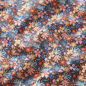 Cotton Poplin small blossoms – indigo/light dusky pink, 