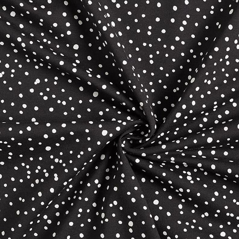 Cotton jersey irregular dots – black,  image number 3