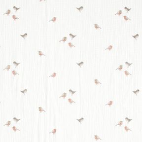 Double Gauze/Muslin Little birds – ivory, 