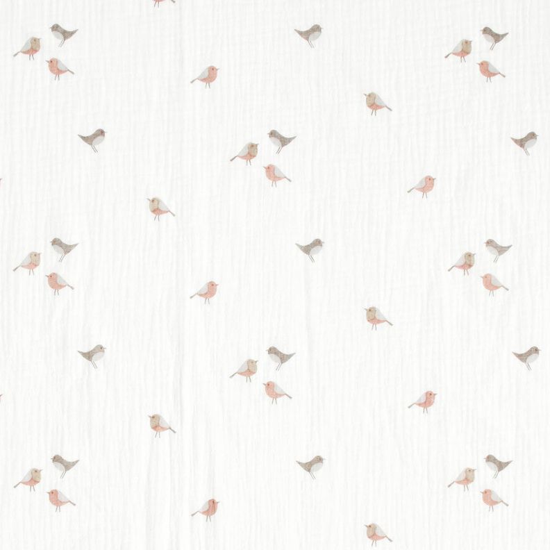 Double Gauze/Muslin Little birds – ivory,  image number 1