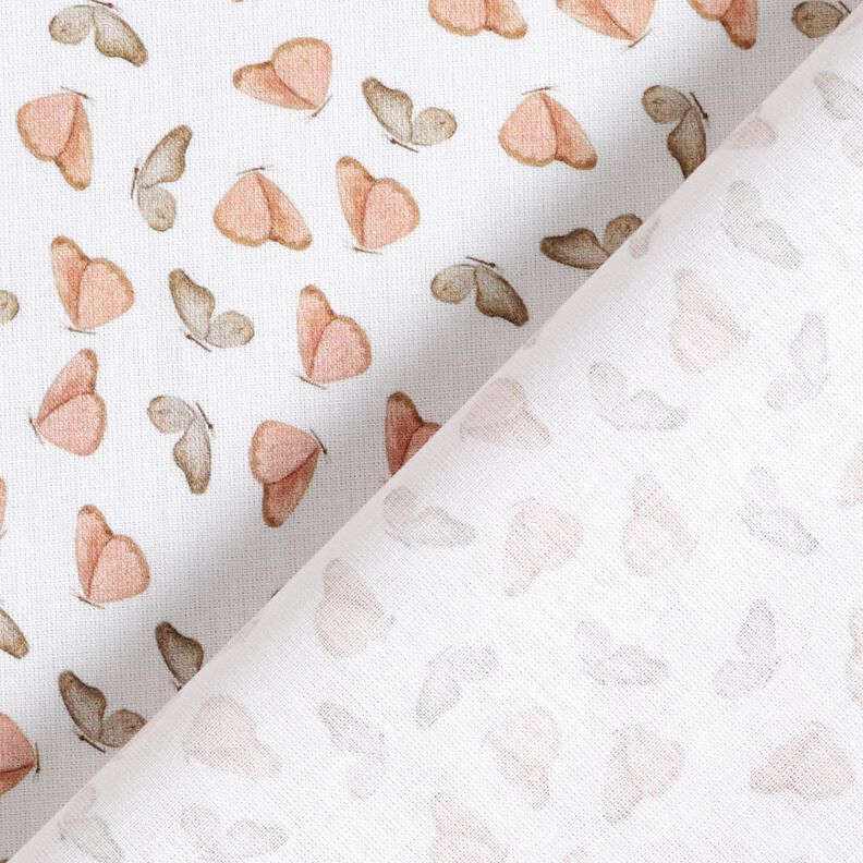 Cotton Poplin delicate butterflies Digital Print – white,  image number 4