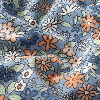 Cotton Jersey Flower Meadow | by Poppy – dove blue, 