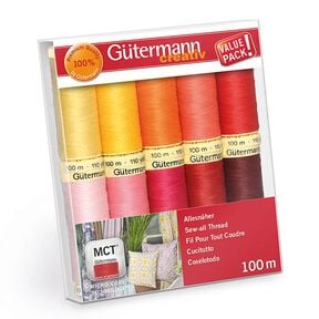 Sew-All Thread Set [ 100m | 10 pieces ] | Gütermann creativ – pink/red, 
