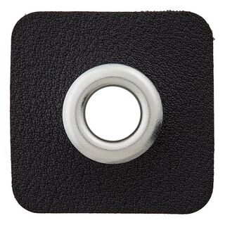 Imitation Leather Eyelet Patch [ 8 mm ] – black/silver, 