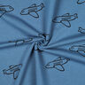 Brushed Sweatshirt Fabric Aeroplanes | Poppy Fabrics – denim blue,  thumbnail number 3