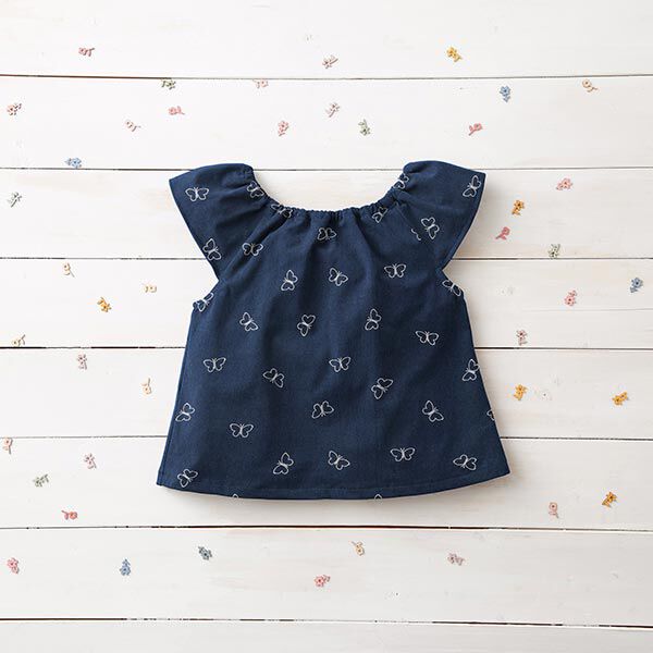 Baby Cord glittery butterflies – navy blue,  image number 5