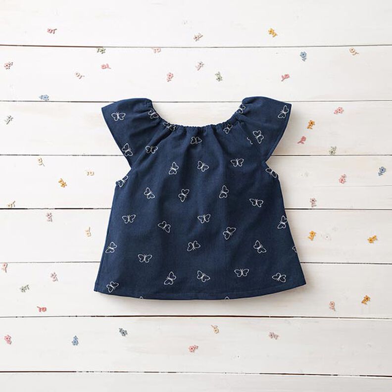 Baby Cord glittery butterflies – navy blue,  image number 5