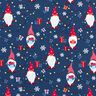Cotton Poplin Christmas gnomes – navy blue/red,  thumbnail number 1
