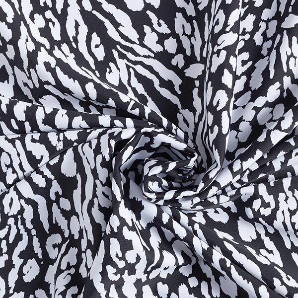 Leopard print swimsuit fabric – white/black,  image number 3