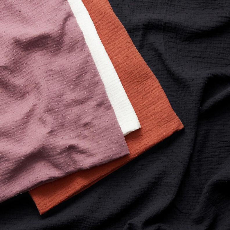 Double Gauze/Muslin dobby – black,  image number 7