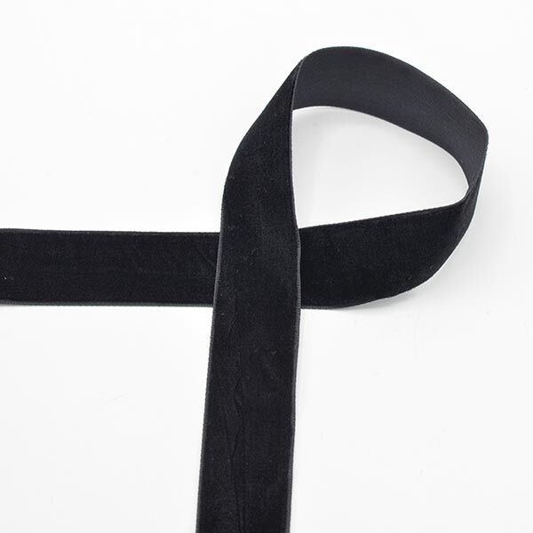Velvet ribbon [25 mm] – black,  image number 1