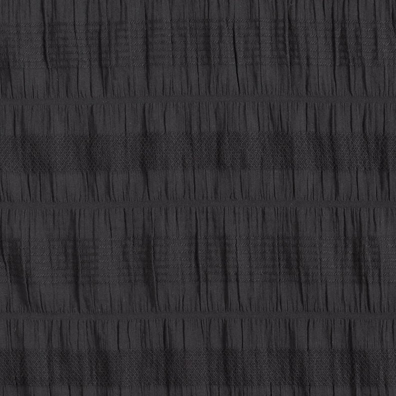 Smocked cotton fabric – black,  image number 1