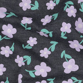 Sweatshirt Fabric Flowers | by Poppy – anthracite/mauve, 
