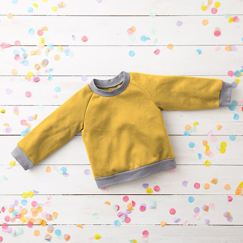 Light Cotton Sweatshirt Fabric Plain – sunglow,  image number 7