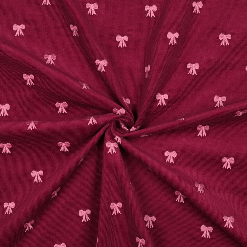 Baby Cord embroidered bows | Poppy Fabrics – carmine, image number 3