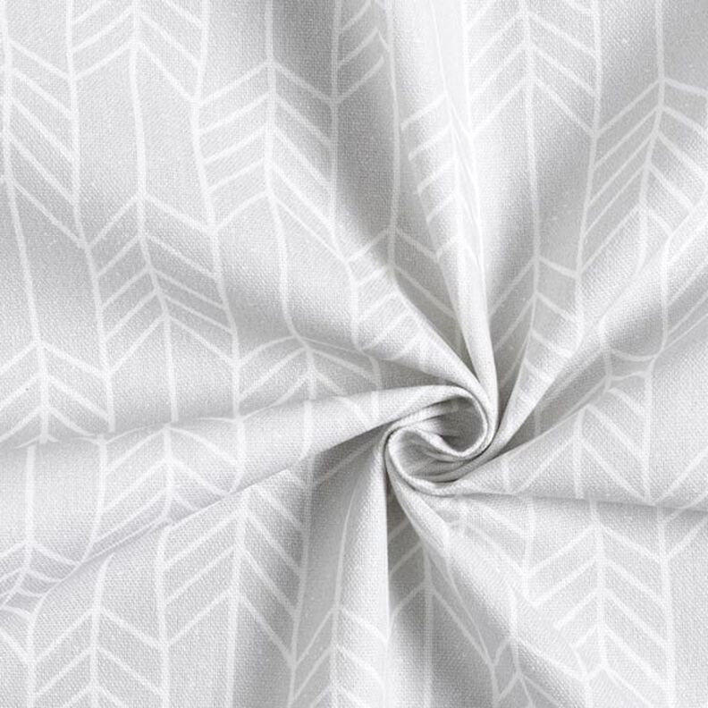 Decor Fabric Half Panama Arrow Pattern – light grey, image number 5