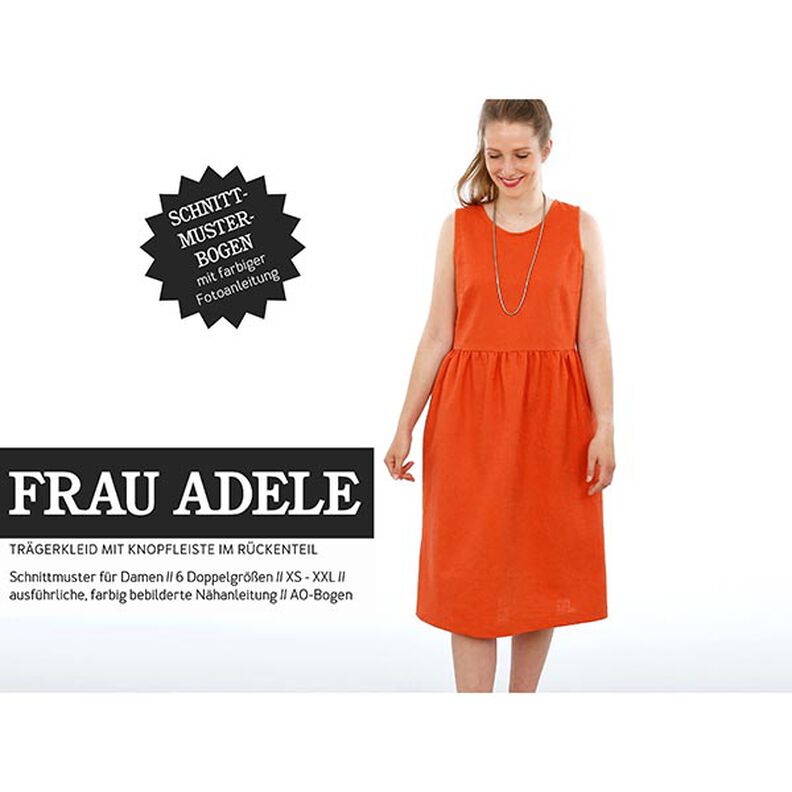FRAU ADELE - pinafore dress with a button placket at the back, Studio Schnittreif  | XXS -  XXL,  image number 1
