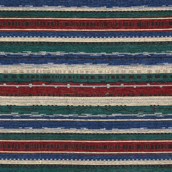 Decor Fabric Chenille Ethnic stripes – black/denim blue,  image number 1