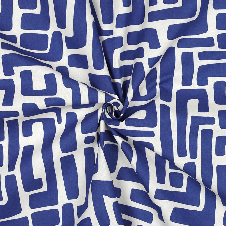 Coated Cotton abstract – royal blue/offwhite,  image number 3